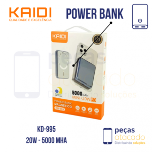 POWER BANK MAGNETICO KAIDI 5000MAH 20W | PD (KD-995)