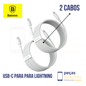 KIT BASEUS COM DOIS CABO TIPOC PARA LIGHTNING PD 20W
