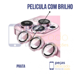 PELICULA DE CAMERA IPHONE 16 PRO | 16 PRO MAX COM BRILHO ROSA (KIT)