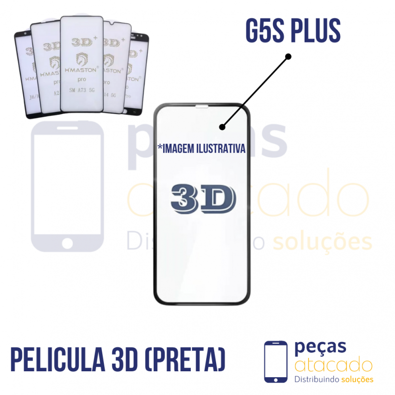P-0174 PELICULA MOTOROLA MOTO G5S PLUS PRETA 3D