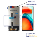 S-0273 FRONTAL XIAOMI NOTE 10 PRO 5G | POCO X3 GT PRETO SEM ARO WEFIX IPS