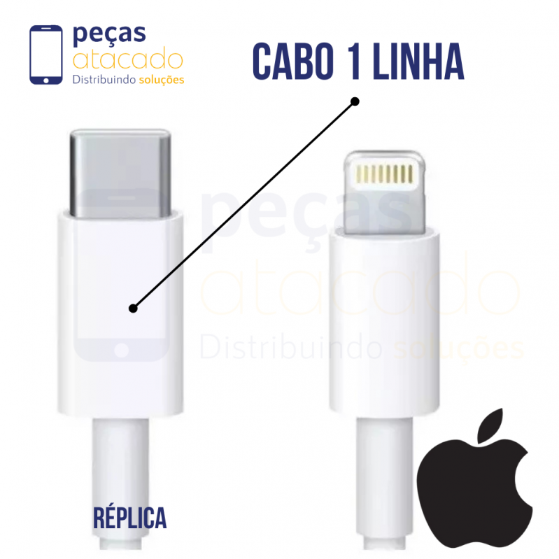 CABO APPLE 1 LINHA APPLE USB-C PARA LIGHTNING 1 METRO (A1656)