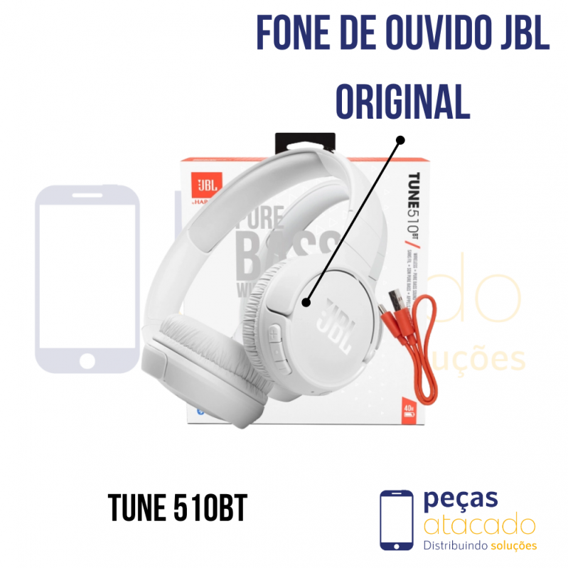 FONE DE OUVIDO JBL ORIGINAL BLUETOOTH JBL TUNE 510 BT BRANCO