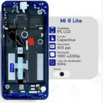 FRONTAL XIAOMI MI 8 LITE (M1808d2tg ) COM ARO AZUL WEFIX
