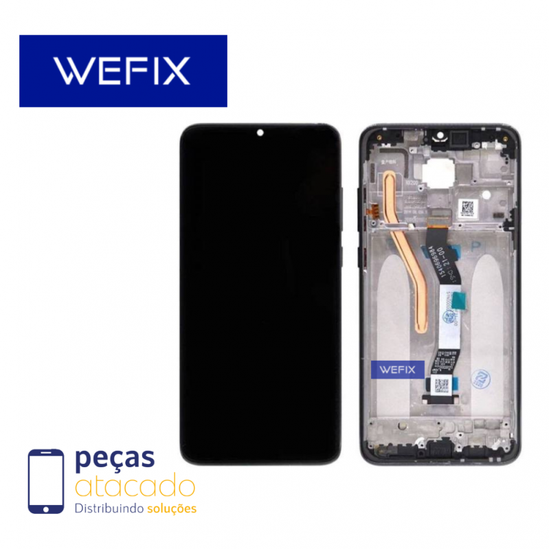 S-0519 FRONTAL XIAOMI NOTE 8 PRO (M1906G7I) (M1906G7G) COM ARO PRETO WEFIX IPS