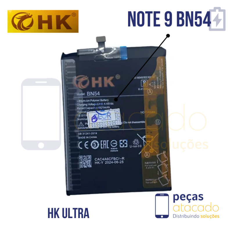 BA-0149 BATERIA 1 LINHA XIAOMI REDMI NOTE 9 BN54