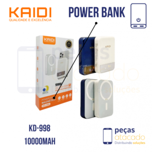 POWER BANK MAGNÉTICO KAIDI 10000MAH 22.5W | 20W (KD-998)