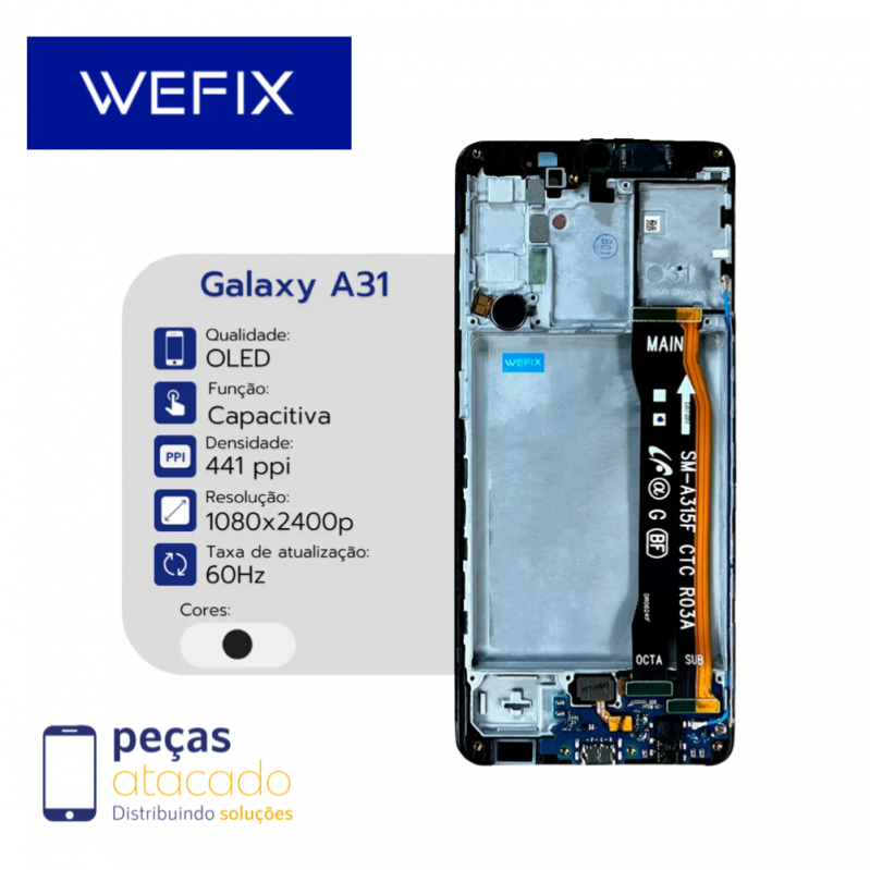 FRONTAL SAMSUNG A31 (SM-A315) COM ARO WEFIX OLED