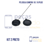 PELICULA DE CAMERA IPHONE 16 | 16 PLUS PRETA (KIT)