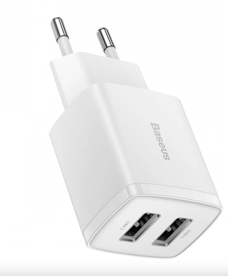 FONTE BASEUS COMPACT BRANCO 2U 10.5W (70202)