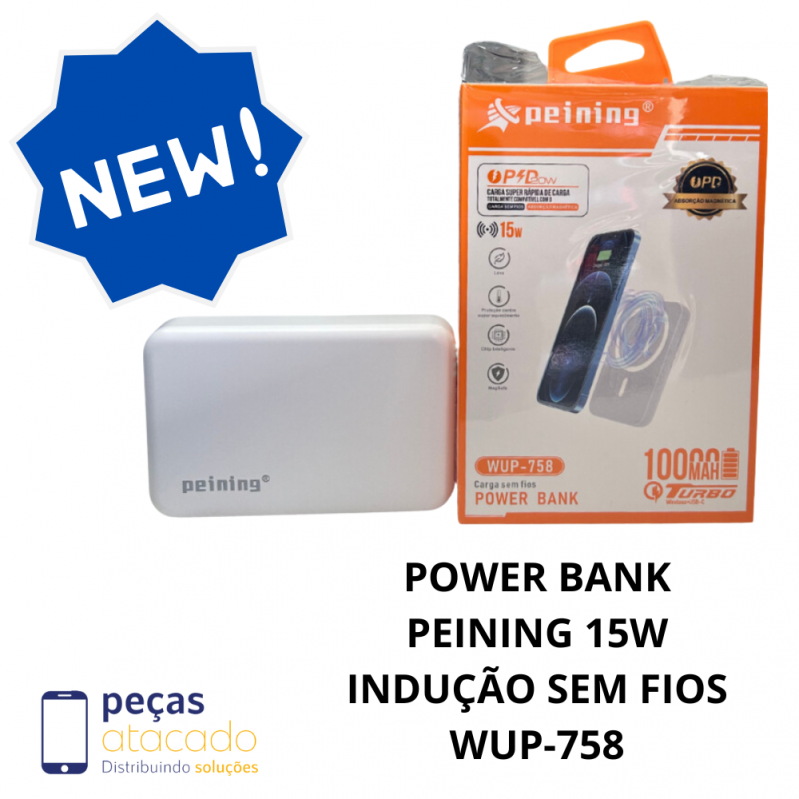 POWER BANK PEINING 15W INDUÇÃO 10.000 WUP-758