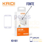 FONTE KAIDI USB +TIPO C 65W (KD-681)