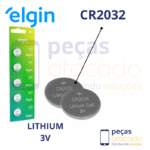 PILHA BATERIA BOTAO CR2032 3V LITHIUM ELGIN