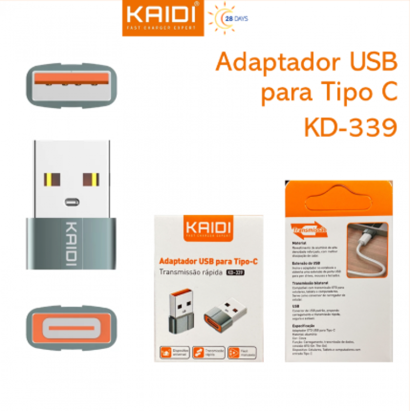 ADAPTADOR OTG USB PARA TIPO C KAIDI (KD-339)