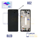 S-0704 FRONTAL SAMSUNG A52 PRETO COM ARO OLED VIBE 1.1