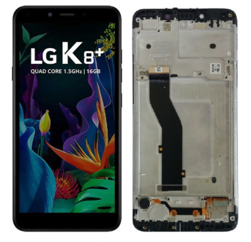 S-0543 FRONTAL LG K8 PLUS (LMX120) COM ARO PRETA ORIGINAL CHINA IPS
