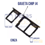 CH-0082 GAVETA DE CHIP SAMSUNG KIT J4+ | J6 | J6+ CINZA