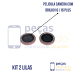 PELICULA DE CAMERA IPHONE 16 | 16 PLUS COM BRILHO LILAS (KIT)