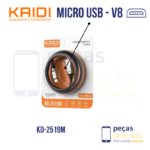 CABO CARREGAMENTO TURBO USB | LIGHTNING BRANCO KAIDI (KD-2519A)