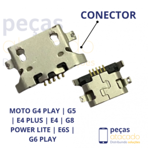 C-0005 CONECTOR DE CARGA MOTOROLA MOTO G4 PLAY | G5 | E4 PLUS | E4 | G8 POWER LITE | E6S | G6 PLAY