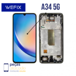 S-0421 FRONTAL SAMSUNG A34 5G (A346B) COM ARO PRETO INCELL WEFIX IPS