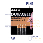PILHA ALCALINA PALITO AAA COM 4 – DURACELL