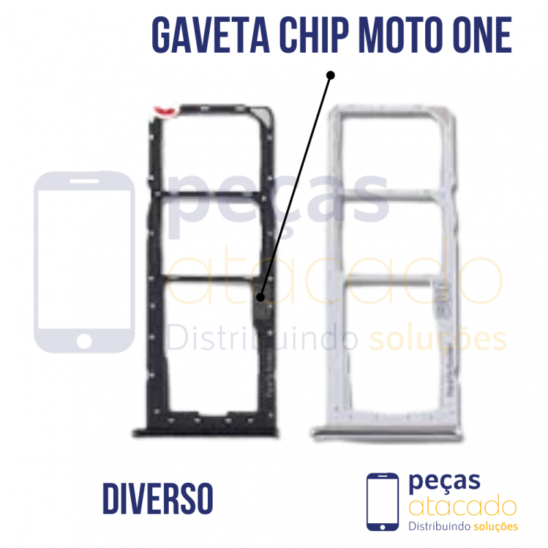 CH-0042 GAVETA DE CHIP MOTOROLA MOTO ONE PRETO