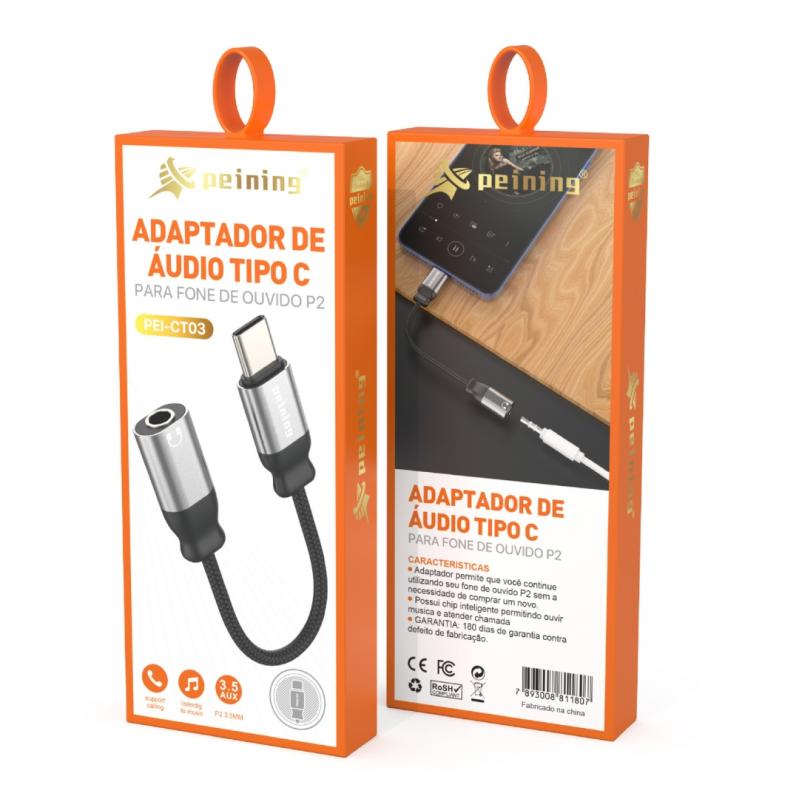 ADAPTADOR DE ÁUDIO TIPOC | P2 PEINING (PEI-CT03)