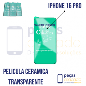 P-0466 PELICULA IPHONE 16 PRO CERAMICA TRANSPARENTE