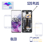 FRONTAL SAMSUNG S20 PLUS COM ARO PRETO VIBE OLED