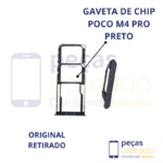 CH-0030 GAVETA DE CHIP XIAOMI POCO M4 PRO PRETO ORIGINAL RETIRADO