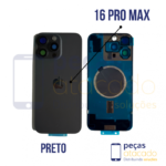N-0088 TAMPA TRASEIRA COM SUPORTE E IMÃ IPHONE 16 PRO MAX TITÂNIO BRANCO