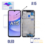 S-0205 FRONTAL SAMSUNG A15 4G (A155) / A15 5G (A156) COM ARO PRETO VIBE OLED