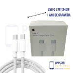 CABO 1 LINHA APPLE USB-C 240W 2 METROS (A2794) (1 ANO DE GARANTIA)