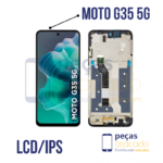 S-0455 FRONTAL MOTOROLA MOTO G35 (XT2433) COM ARO PRETO ORIGINAL CHINA IPS