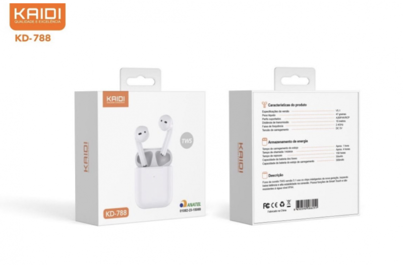 FONE DE OUVIDO SEM FIO KAIDI KD-788