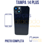 N-0070 TAMPA TRASEIRA COM SUPORTE E IMÃ IPHONE 14 PLUS AMARELO