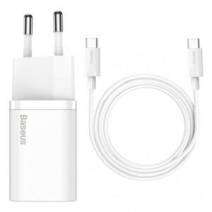 KIT CARREGADOR BASEUS SUPER SI 25W C PARA C BRANCO