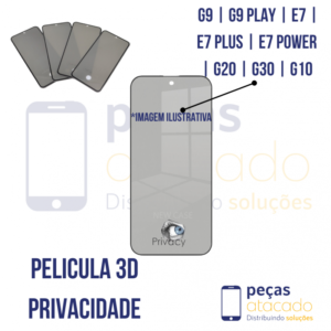 P-0193 PELICULA MOTOROLA MOTO G9 | G9 PLAY | E7 | E7 PLUS | E7 POWER | G20 | G30 | G10 3D PRIVACIDADE